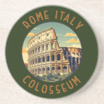 Rome Italy Colosseum Travel Art Vintage Coaster<br><div class="desc">Rome Colosseum vector art design. Rome is located in the central-western portion of the Italian Peninsula,  within Lazio,  along the shores of the Tiber.</div>