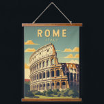 Rome Italy Colosseum Travel Art Vintage Hanging Tapestry<br><div class="desc">Rome Colosseum vector art design. Rome is located in the central-western portion of the Italian Peninsula,  within Lazio,  along the shores of the Tiber.</div>