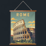 Rome Italy Colosseum Travel Art Vintage Hanging Tapestry<br><div class="desc">Rome Colosseum vector art design. Rome is located in the central-western portion of the Italian Peninsula,  within Lazio,  along the shores of the Tiber.</div>