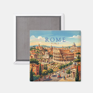 Rome Italy Colosseum Travel Art Vintage Magnet