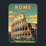 Rome Italy Colosseum Travel Art Vintage Magnet<br><div class="desc">Rome Colosseum vector art design. Rome is located in the central-western portion of the Italian Peninsula,  within Lazio,  along the shores of the Tiber.</div>