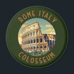 Rome Italy Colosseum Travel Art Vintage Magnet<br><div class="desc">Rome Colosseum vector art design. Rome is located in the central-western portion of the Italian Peninsula,  within Lazio,  along the shores of the Tiber.</div>