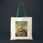 Rome Italy Colosseum Travel Art Vintage Tote Bag<br><div class="desc">Rome Colosseum vector art design. Rome is located in the central-western portion of the Italian Peninsula,  within Lazio,  along the shores of the Tiber.</div>