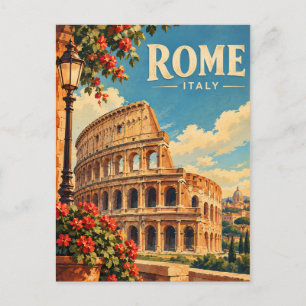 Rome Italy Colosseum Travel Souvenir Retro Italian Postcard