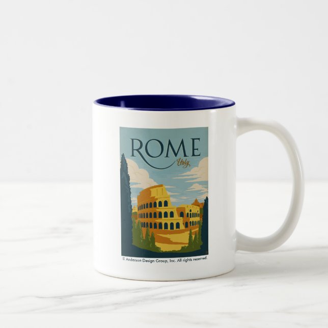 Rome, Italy Colosseum Two-Tone Coffee Mug (Right)
