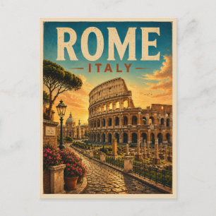 Rome Italy Colosseum Vintage Postcard