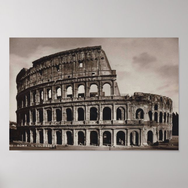 Rome, Italy, Colosseum, Vintage Poster (Front)