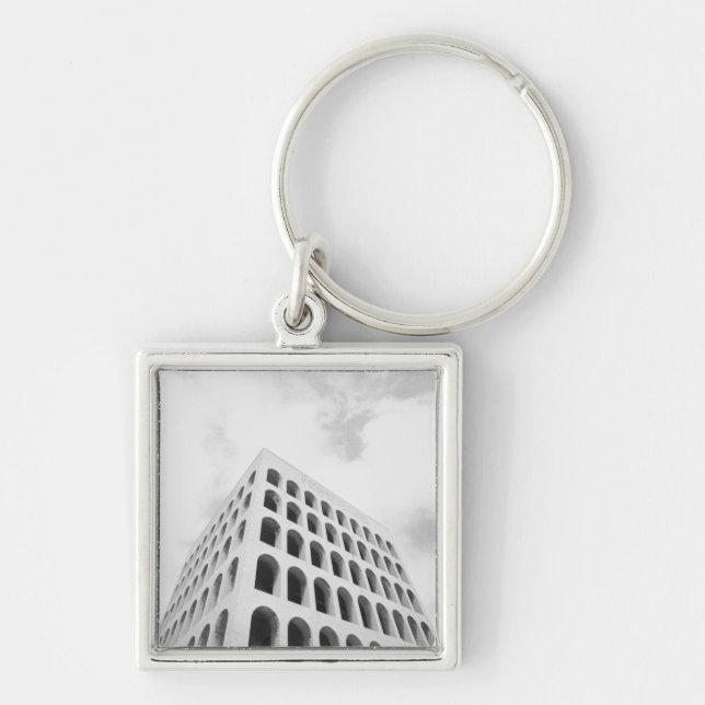 Rome Italy, EUR Palazzo del Lavoro Key Ring (Front)