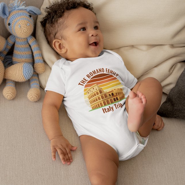Rome Italy Family Trip Colosseum Sunset Custom Baby Bodysuit (Creator Uploaded)