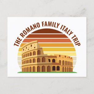 Rome Italy Family Trip Colosseum Sunset Custom Postcard