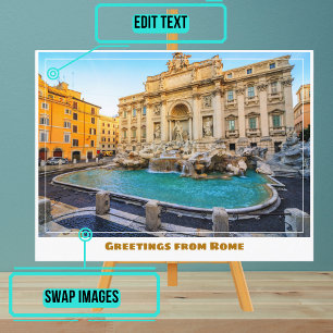 Rome Italy Featuring the Trevi Fountain Postcard