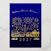 Rome Italy Fireworks Felice Anno Nuovo 2027 Gold