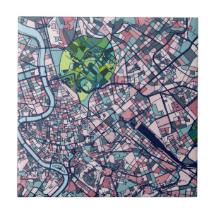 Rome Italy Map Ceramic Tile