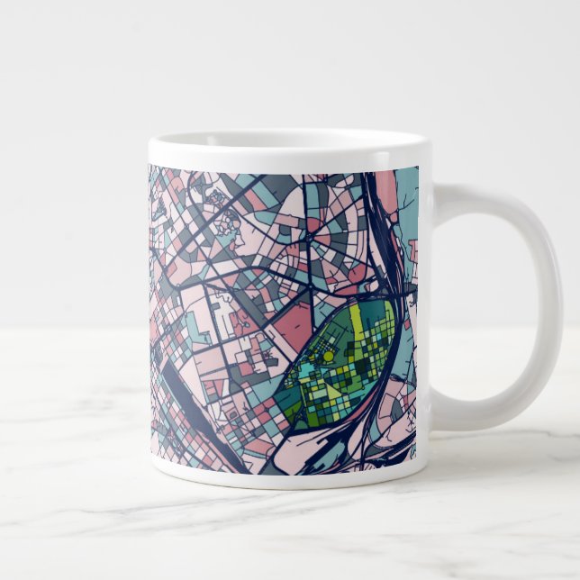Rome Italy Map Large Coffee Mug (Right)