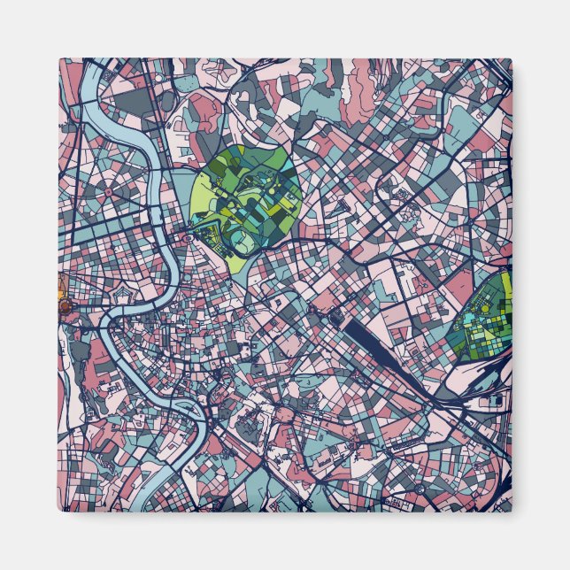 Rome Italy Map Magnet (Front)