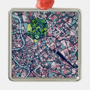 Rome Italy Map Metal Ornament