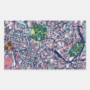 Rome Italy Map Rectangular Sticker