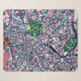 Rome Italy Map Sherpa Blanket