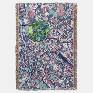 Rome Italy Map Throw Blanket