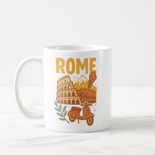 Rome Italy Minimalist Hand-Drawn Colosseum Coffee Mug