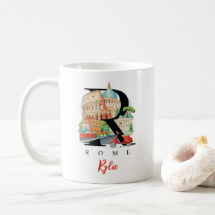 Rome Italy Monogram Letter R Personalised Gift Coffee Mug