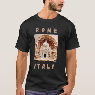 Rome Italy Paper Art Vatican Travel Wear Women Tee