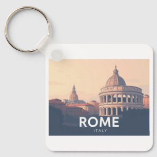 Rome Italy Pastel Travel Design Key Ring