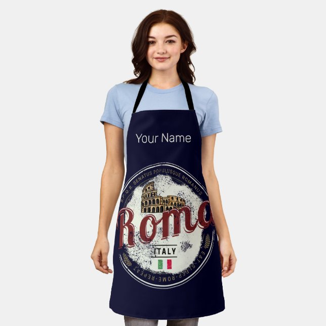 Rome Italy Retro Colosseum Vintage Holiday Apron (Worn)