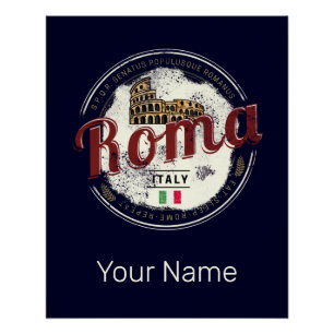 Rome Italy Retro Colosseum Vintage Holiday Poster