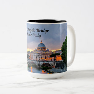 Rome, Italy - Saint Angelo Bridge, Two-Tone Coffee Mug