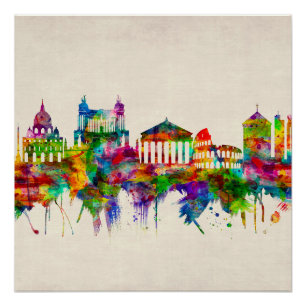 Rome Italy Skyline Poster
