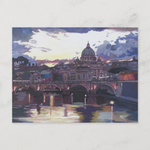 Rome Italy Spectacular Sunset over Vatican Postcard