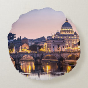 Rome Italy - St Peters Cathedral Round Cushion