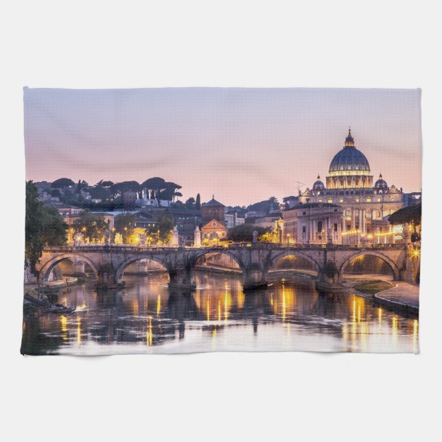 Rome Italy - St Peters Cathedral Tea Towel (Horizontal)