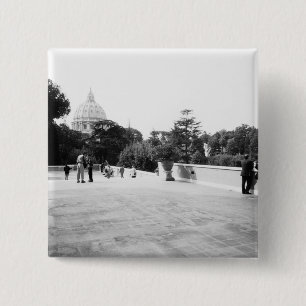 Rome Italy, The Vatican Gardens 15 Cm Square Badge