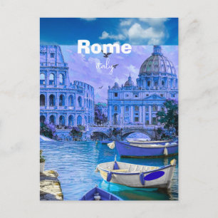 Rome Italy Travel Postcard, Rome Travel Postcard,  Holiday Postcard