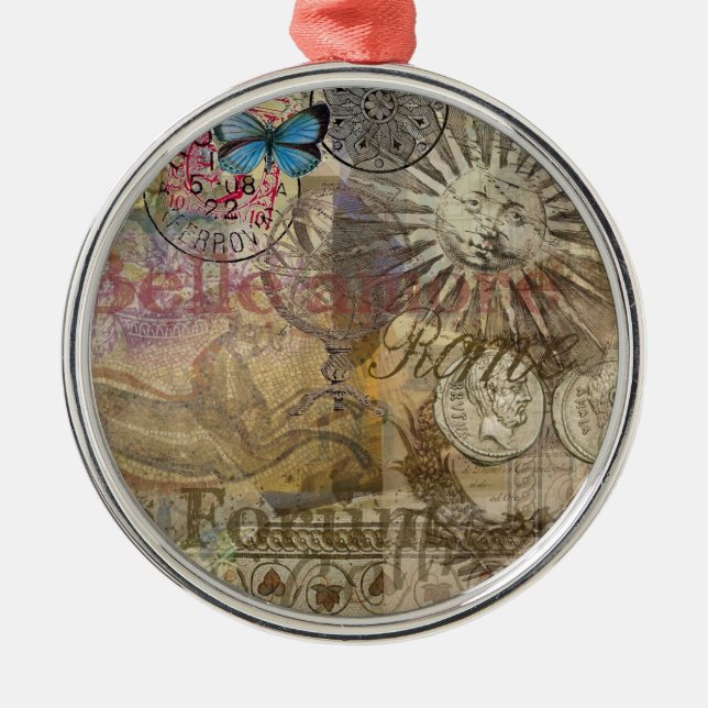 Rome Italy Travel Vacation Holiday City Metal Ornament (Front)
