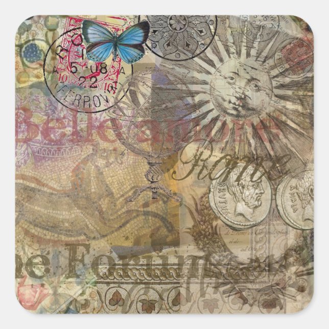 Rome Italy Travel Vacation Holiday City Square Sticker (Front)