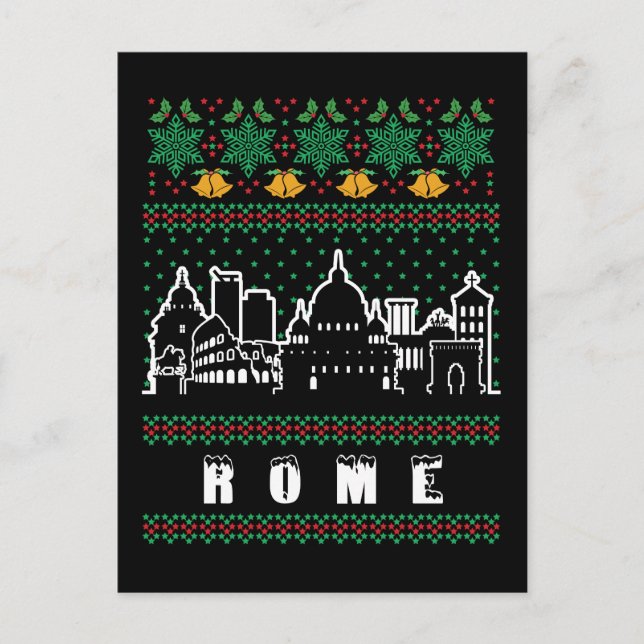 Rome Italy Ugly Christmas Postcard (Front)