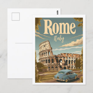 Rome Italy Vintage Famous Travel Place Postcard