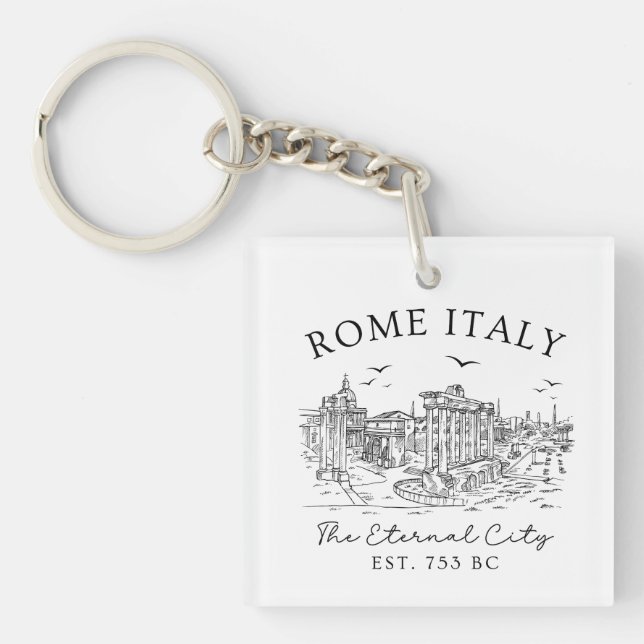 Rome Italy Vintage Key Ring (Front)
