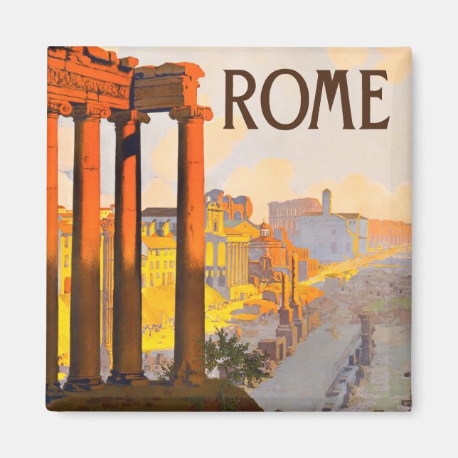 Rome Italy vintage travel magnet (Front)