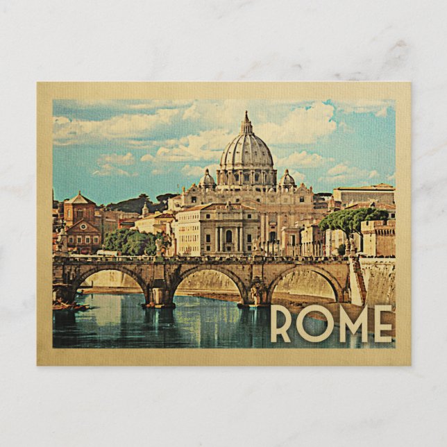 Rome Italy Vintage Travel Postcard (Front)