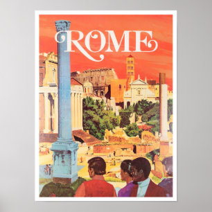 Rome Italy vintage travel Poster
