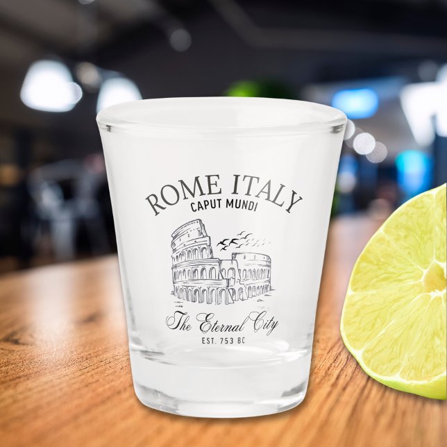Rome Italy Vintage View Roman Colosseum Shot Glass (Creator Uploaded)