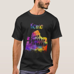 Rome Lazio Italy Visitor Italian Colosseum Paintin T-Shirt