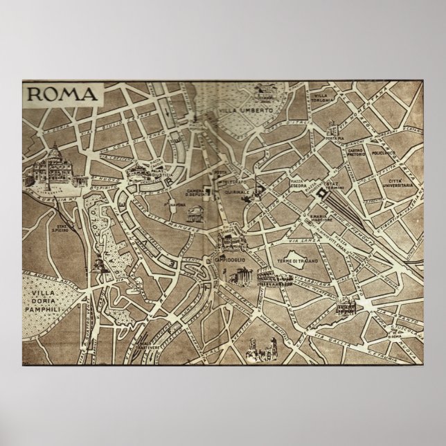 Rome, map, 1900 poster (Front)