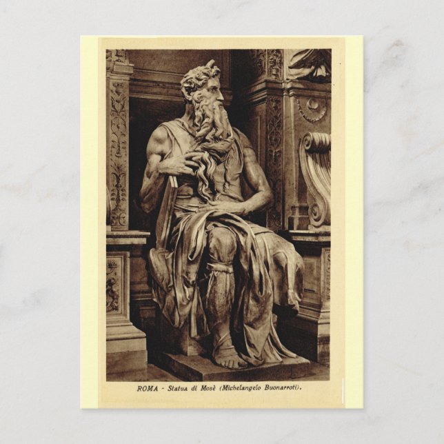 Rome, Moses, by Michelangelo Postcard (Front)