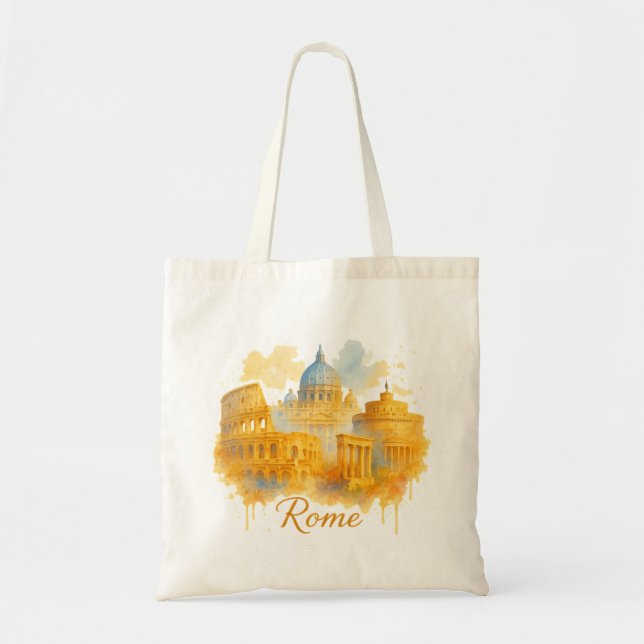 Rome Neon Pop-Art Street Style Tote Bag (Front)