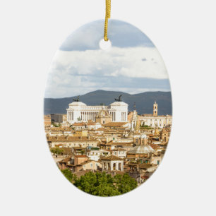 Rome panorma day in the summer ceramic tree decoration